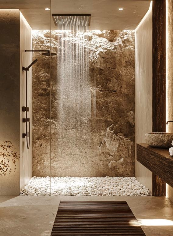 Warm stone spa architecture